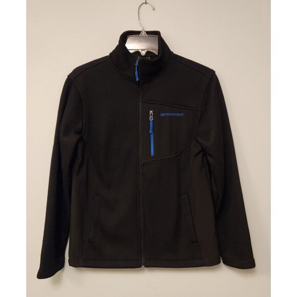 Weatherproof Knit Jacket Sweater Black Zip Pockets Mock Neck Mens Large - Picture 1 of 10